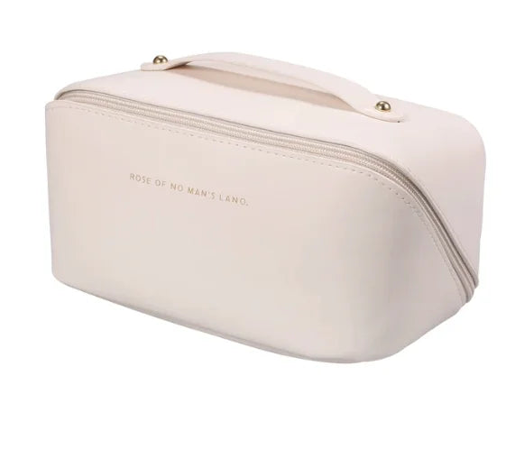 Large travel cosmetic bag women's leather hand-held cosmetic bag travel large-capacity cosmetic bag women's cosmetic kit