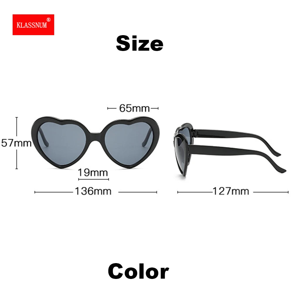 New Vintage Love Sunglass Fashion Heart Shaped Sunglasses Women Summer Cute Sexy Retro Cat Eye Sunglasses Hot Trendy Unisex