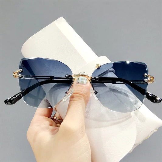 Vintage Rimless Gradient Sunglasses