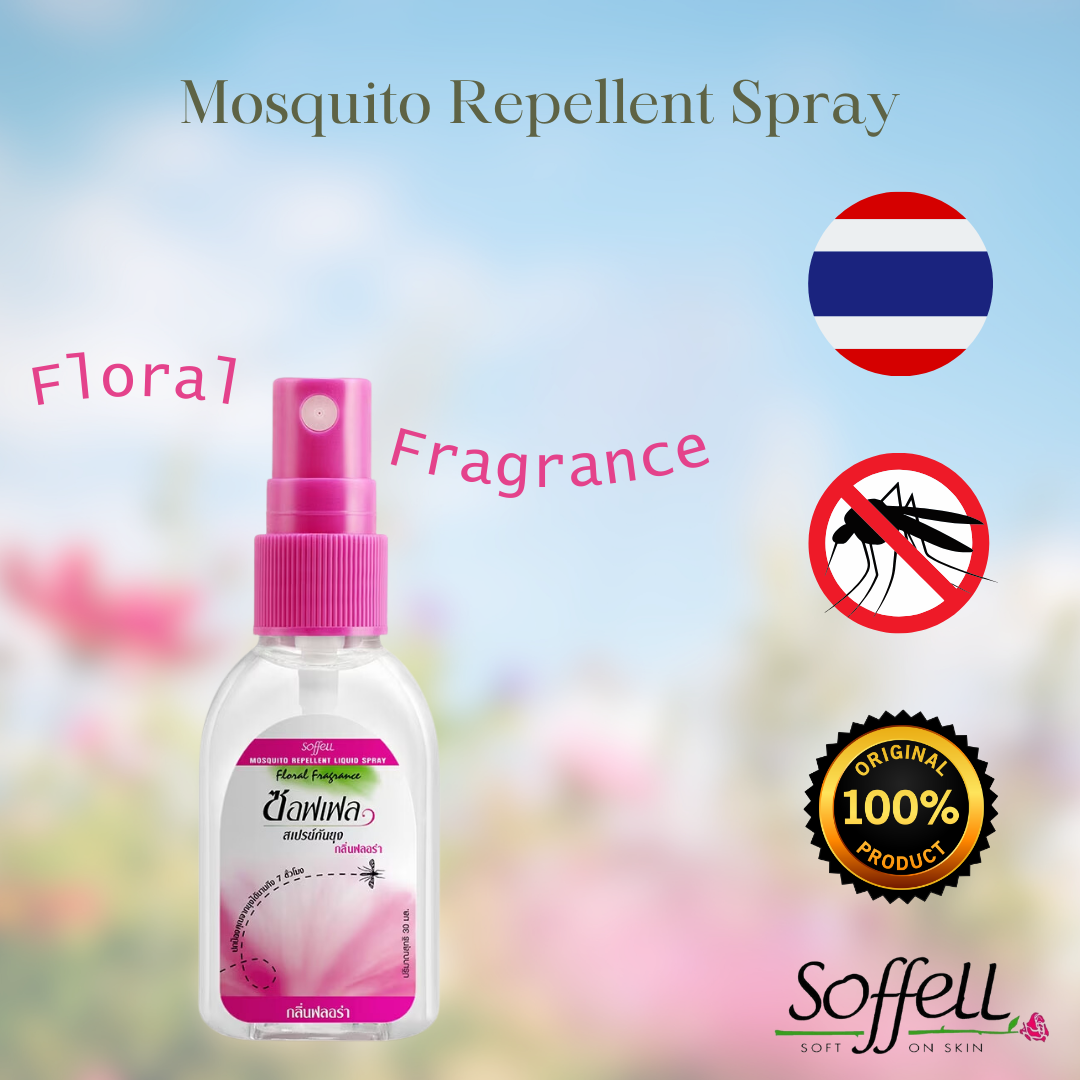 Soffell Mosquito Repellent Spray Floral Scent 30ml.